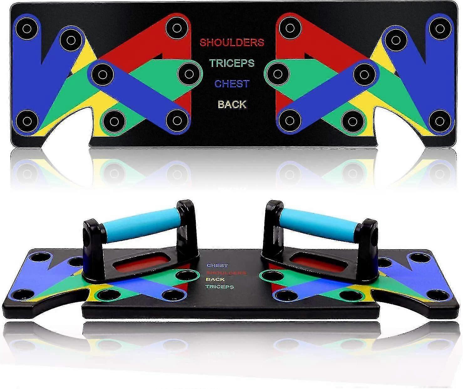 Adkwse Push Up Board, 9 In 1 Push Up Handles Color Coded Push Up Board Push Up Board P