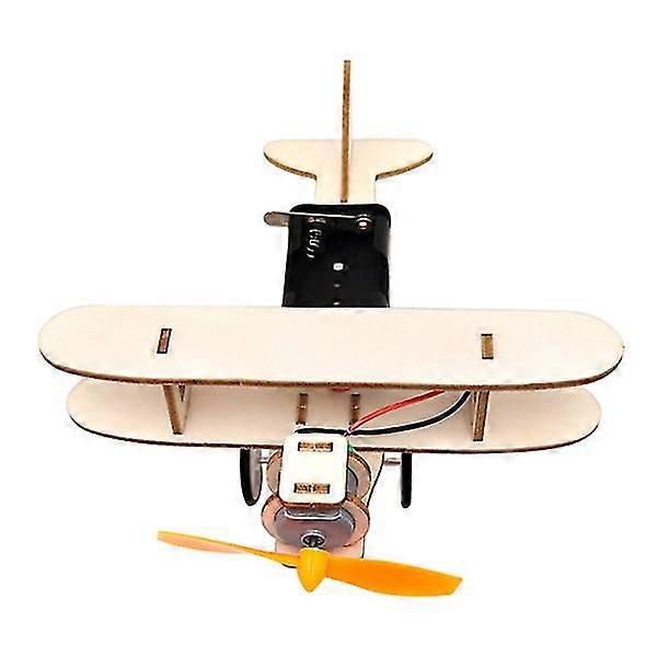 1 Set Experiment Diy Wooden Airplane Toy Educational Assembly Wood Plane Model