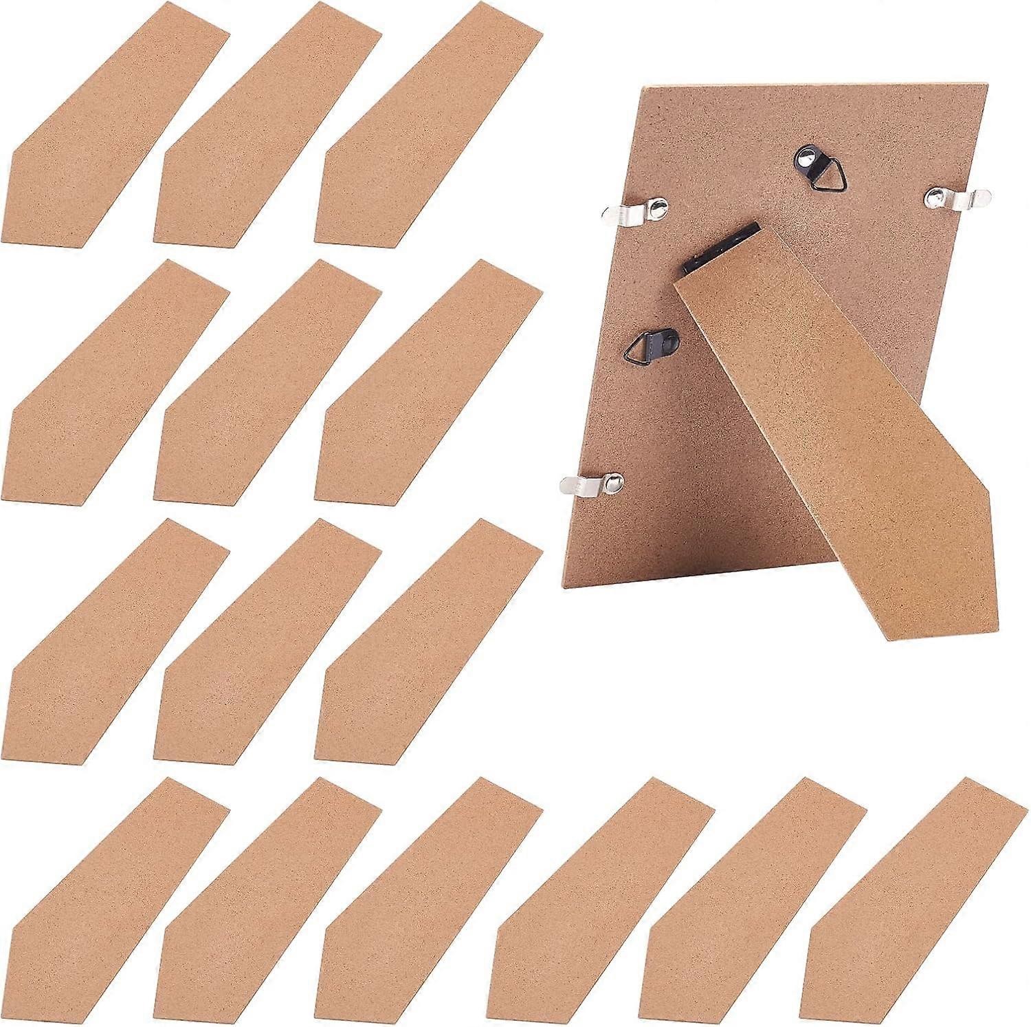 24pcs Wooden Photo Frame Display Holder 6x2 inch Camel Picture Frame Back Stand for Photo Frame Stand Accessories 2mm Thick