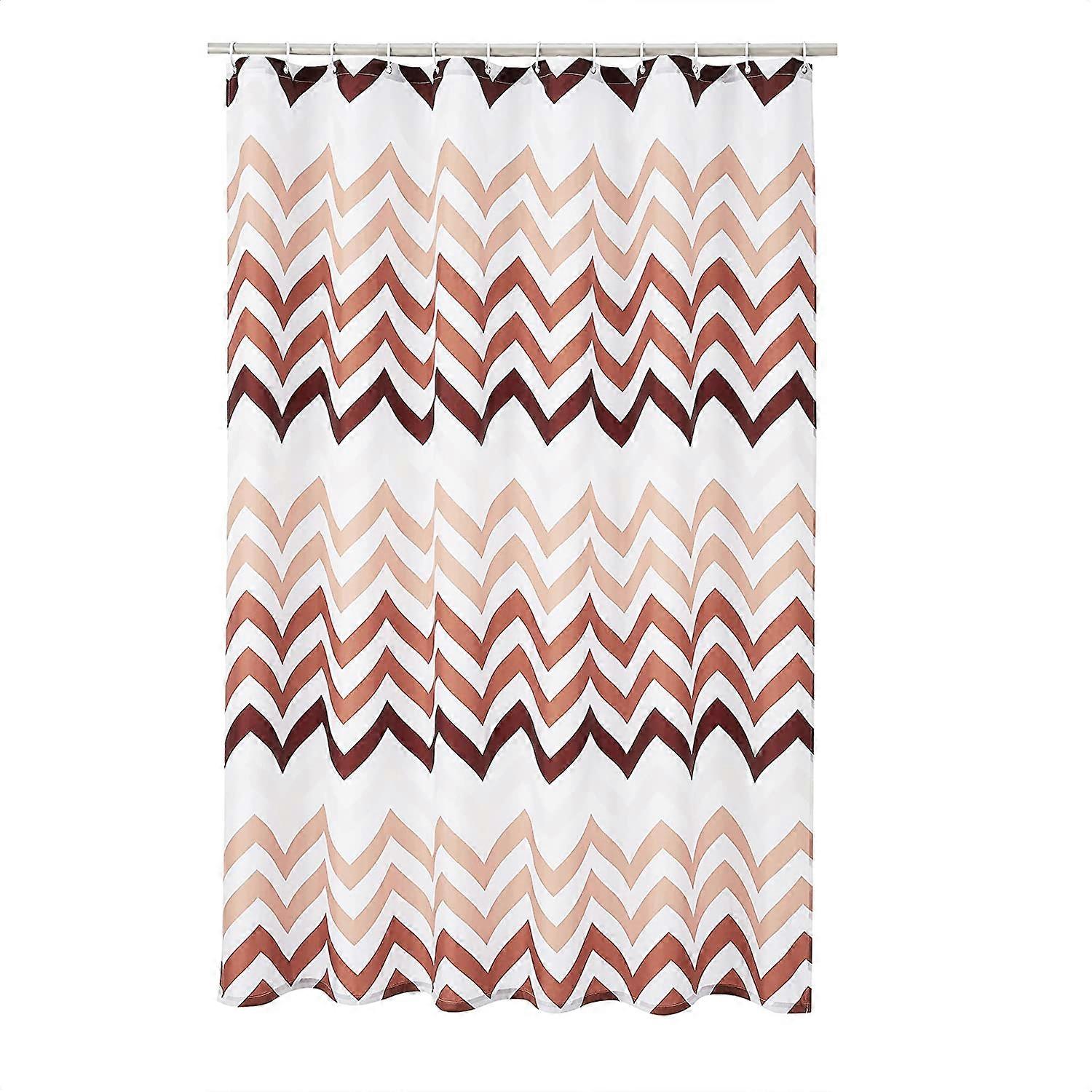 Cortina de Chuveiro em Tecido - 72 x 72 Polegadas, Chevron Laranja Ombre para banheiro