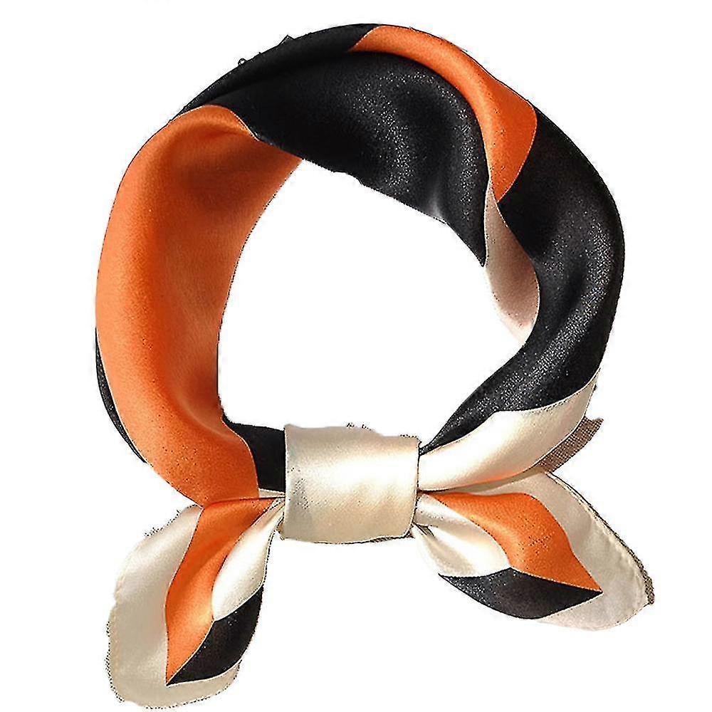 Sciarpa a mano di seta da donna Sciarpa quadrata media in raso Elegante sciarpa quadrata di design di colore