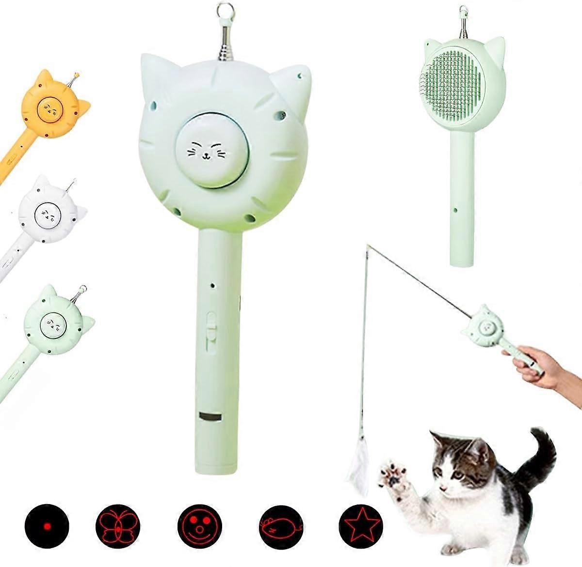 Pet Comb Multifunctional Laser Cat Teaser Toy With Telescopic Rod,100% New