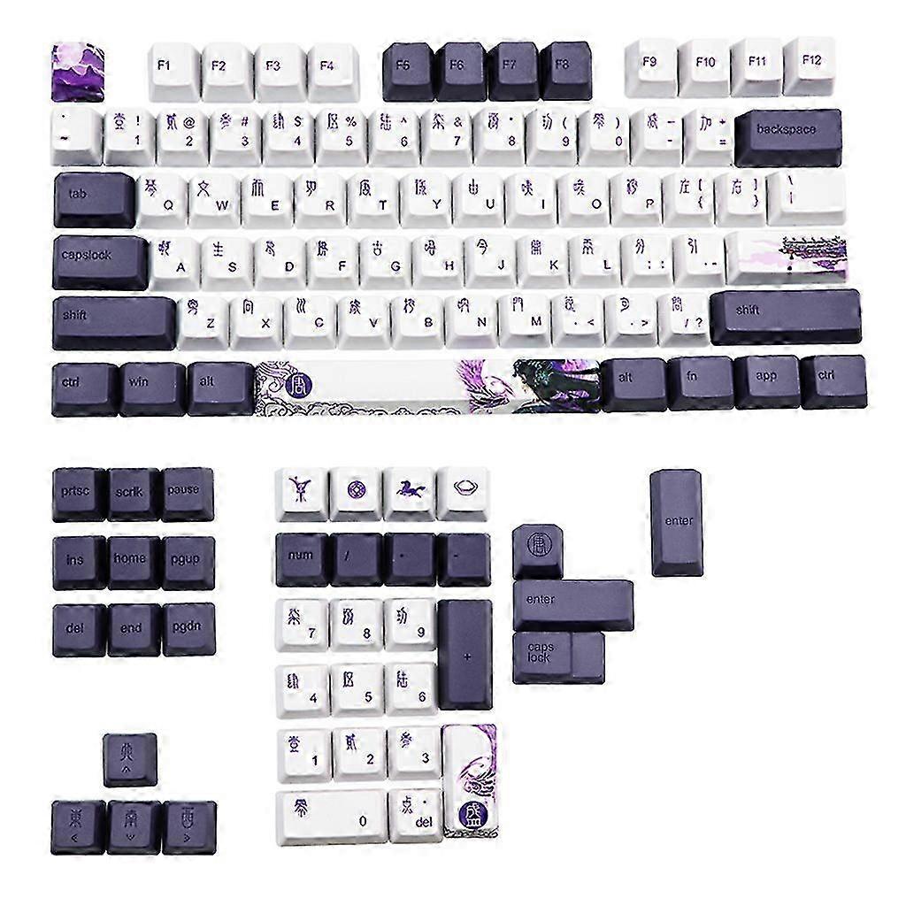 Mekaniskt tangentbord Keycap Kinesisk stil lila Datang Keycap Tangentbord Byte Tillbehör PBT Sublimation Keycaps