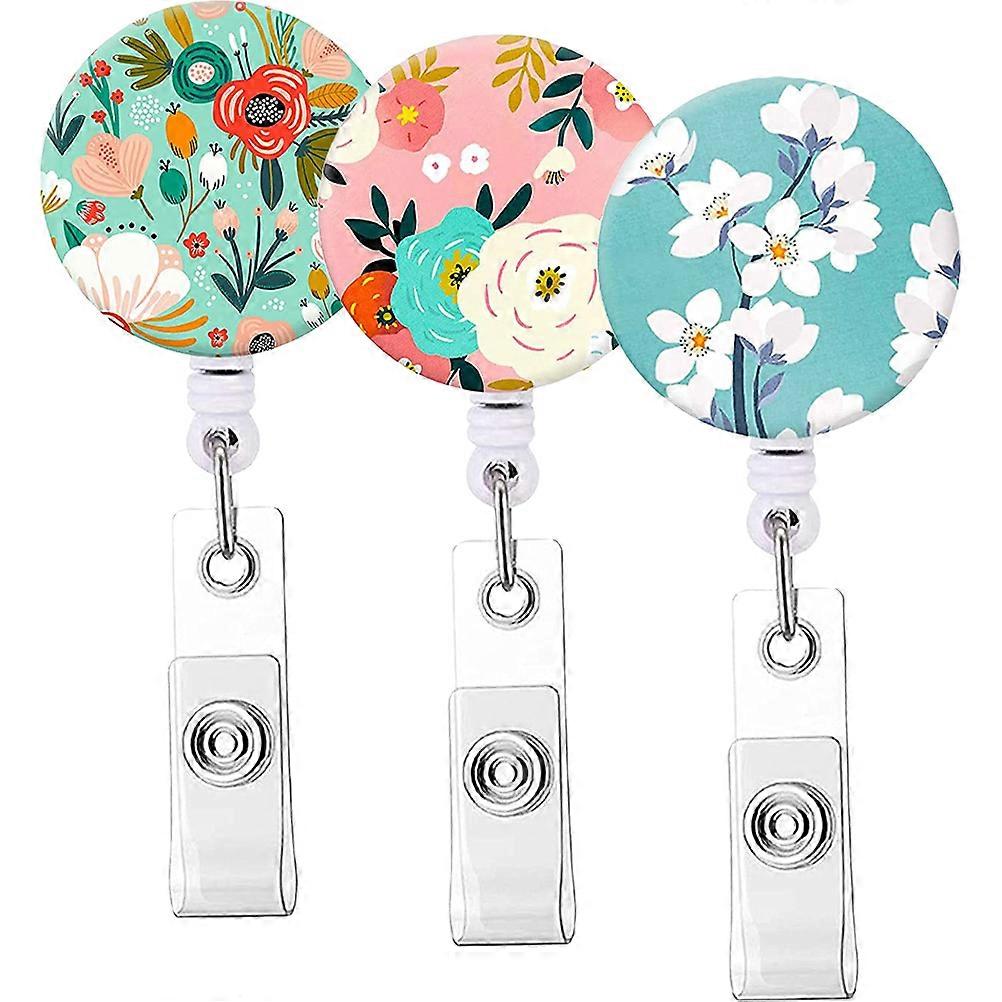 3Pcs Porte-badges réutilisables Porte-badge portable Clips d’insigne rétractables Porte-badge