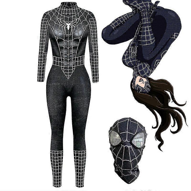 Sexy Bodysuit Schwarz Spinne Frau Spandex Jumpsuit Halloween Cosplay Frauen Superhelden Kostüm Overall One Size