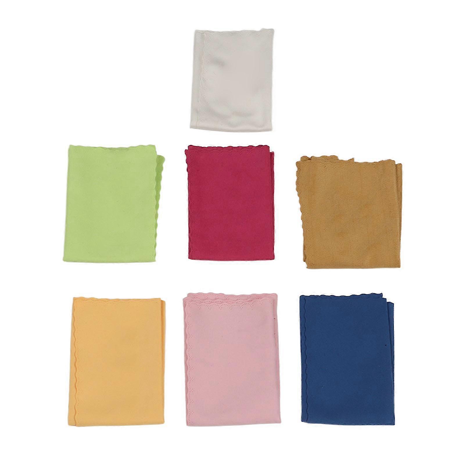 Instrument Cleaning Cloth Set - 7 Pcs (Pink Green Blue Yellow Orange White Rose Red) - Soft and Powerful Guitar and Piano Cleaning Wipes