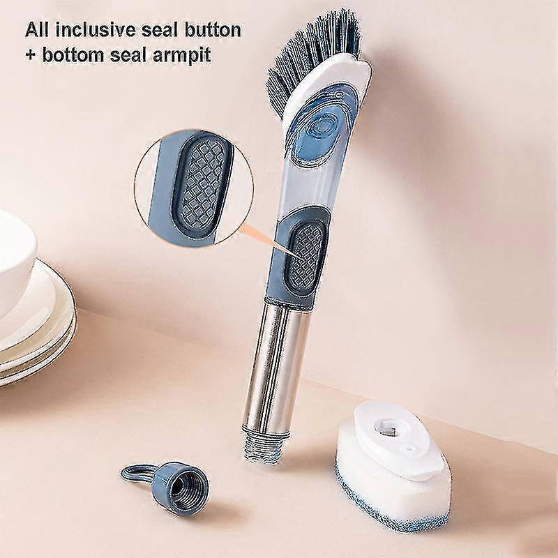 Cleaning Brush Set With 4 Replacement Brush Heads And Soap Dispenser Multifunctional Kitchen