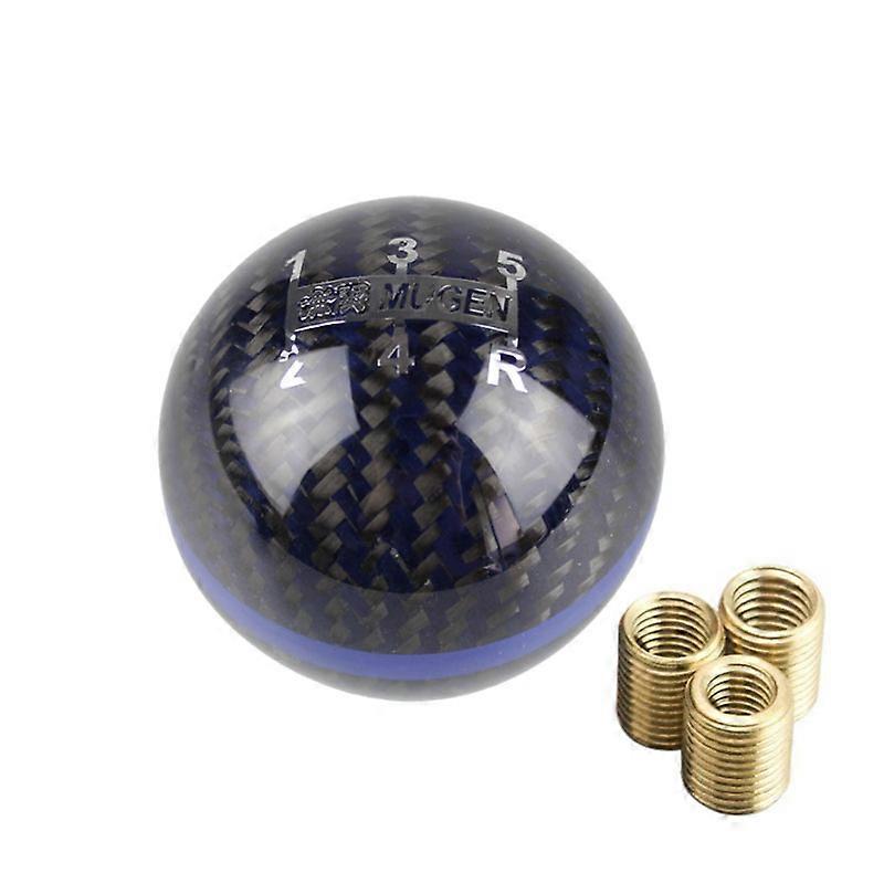 RASTP-Universal Genuine Carbon Fiber Mugen 5 / 6 Speed Manual / Automatic Spherical Gear Shift Knob for Honda Acura RS-SFN013-5-black-blue