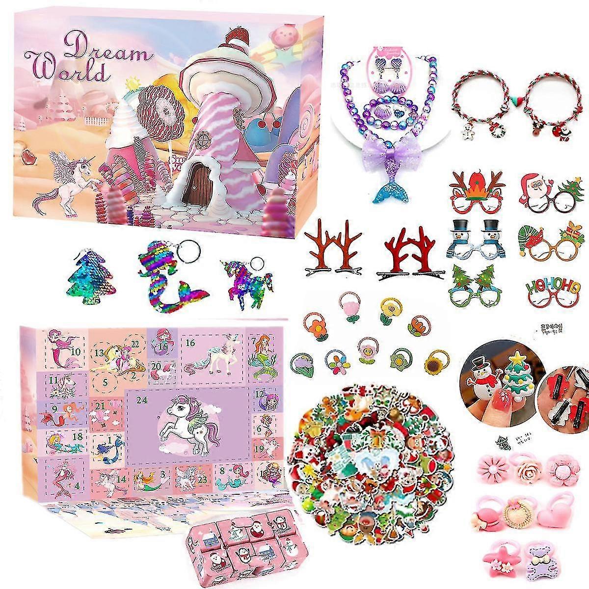 Christmas Double-sided Blind Box Set Diy Decompression Venting Sensory Toys 24-day Countdown Gift Box