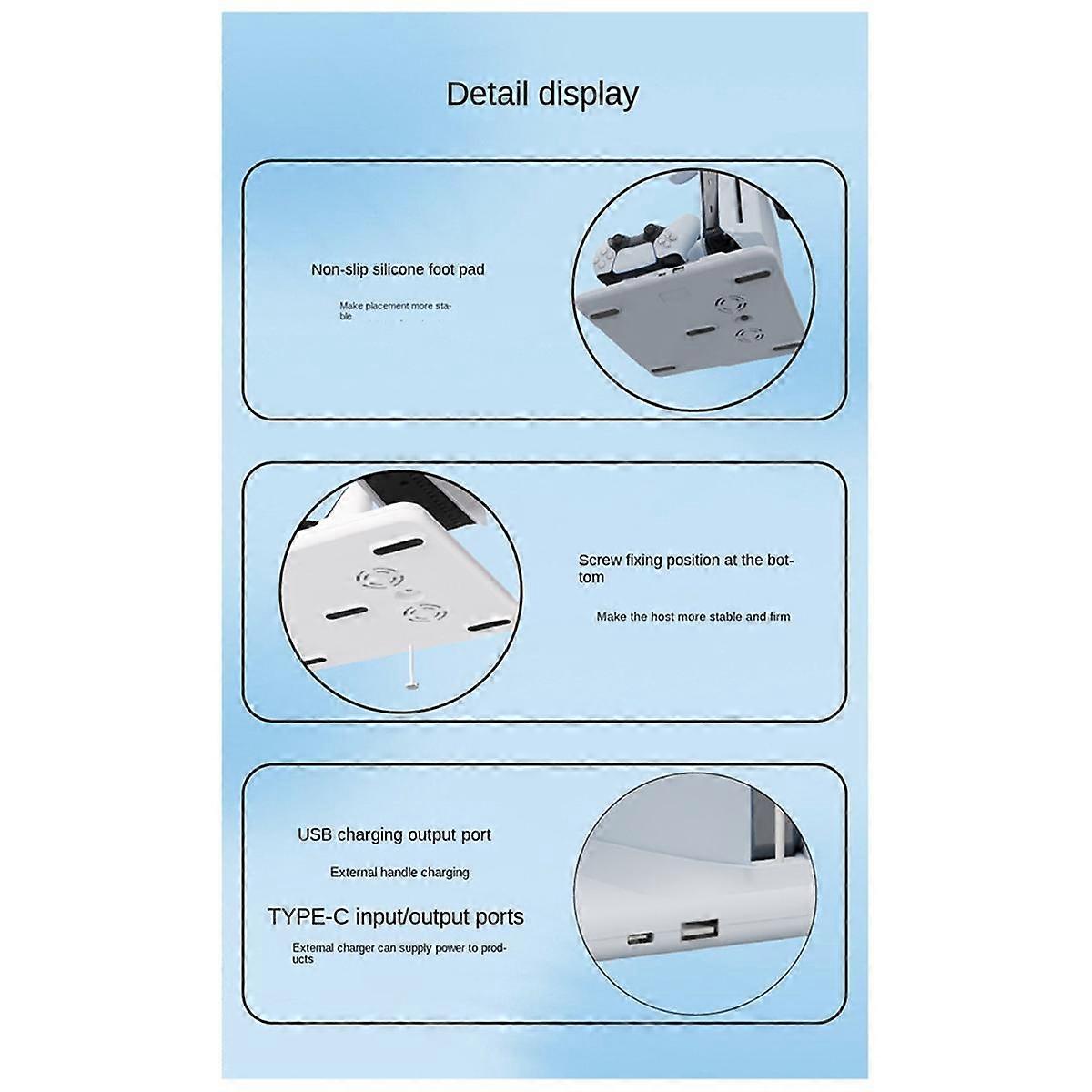 For Slim Stand Base and Cooling Fan Charger with Controller Charging Station for Slim Accessories Dock