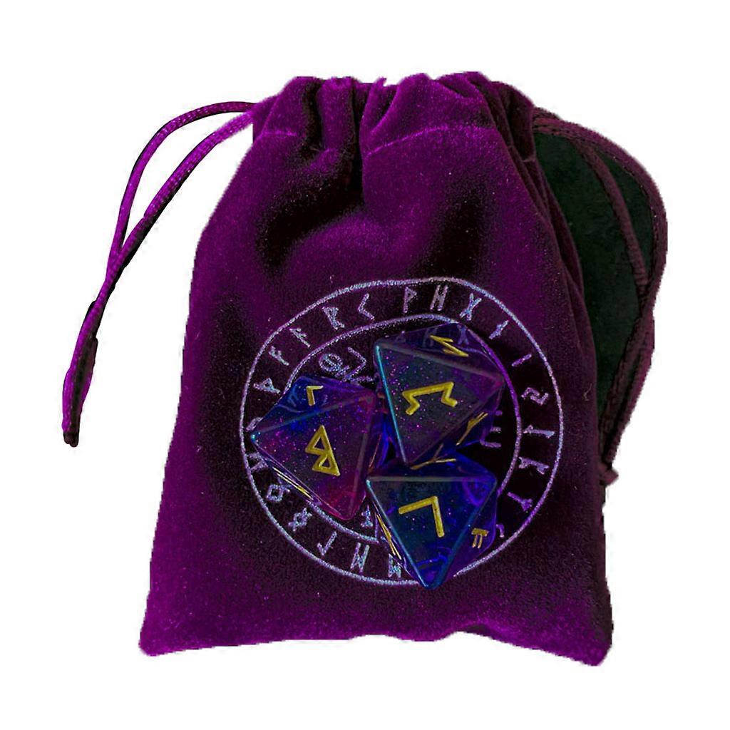 3 Pcs 8-Sided Rune Dice Resin Assorted Polyhedral Dice Set Divination Game Toys