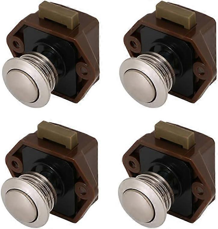 4 Pcs Push Button Latch, Mini Push Button Drawer Cabinet Door Keyless Lock Cabinet Lock