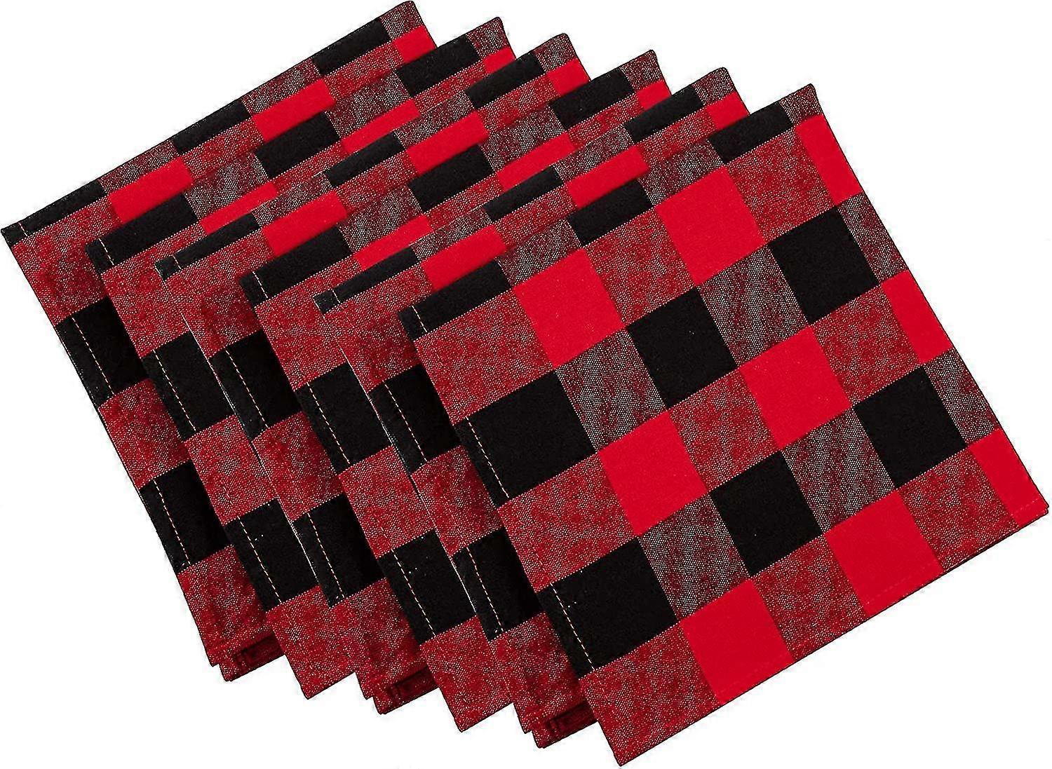 Serviettes en tissu à carreaux Set De 6 Serviettes de Table De Cuisine Parfait Compatible Mariages Tw