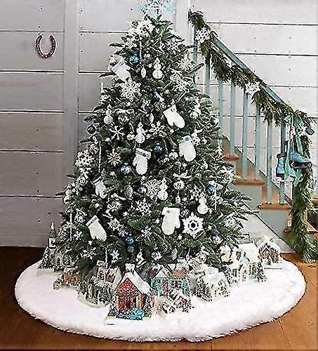 Addobbi Natalizi Tappeto Di Pelliccia Per Albero Di Natale Bianco