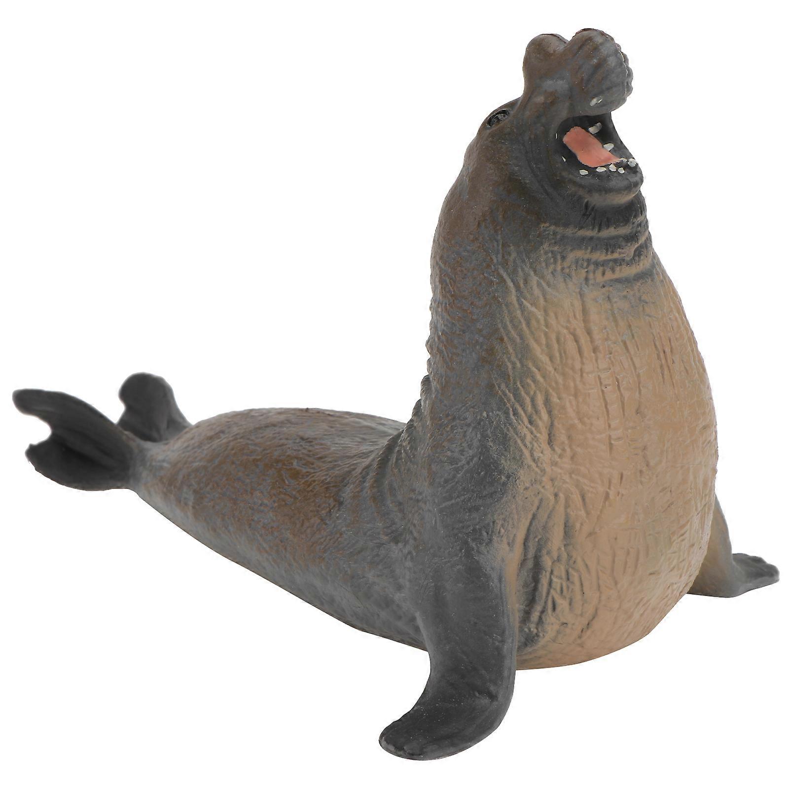 1pc Simulation Animal Model Elephant Seal Children Edcational Toy (Light Brown)