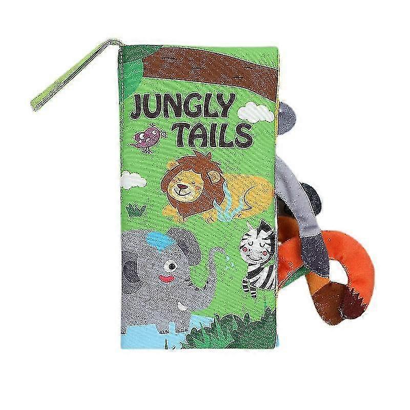 Wekityベビーブック、ソフトベビーブック0-6ヶ月、赤ちゃんのための布の本、赤ちゃんのためのタッチアンドフィールクリンクルブック、赤ちゃんのための新生児の本レインフォレスト