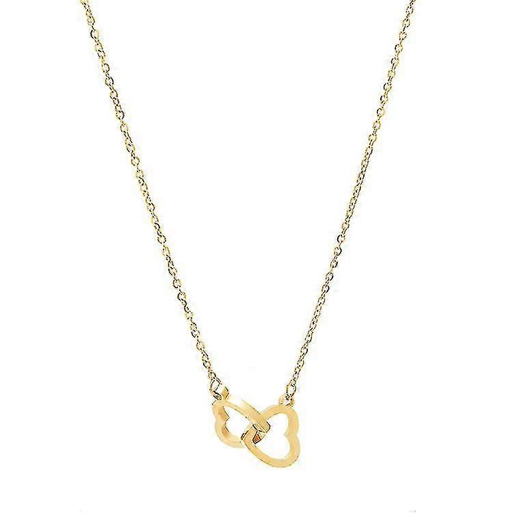 Rose Gold Simple Double Ring Heart