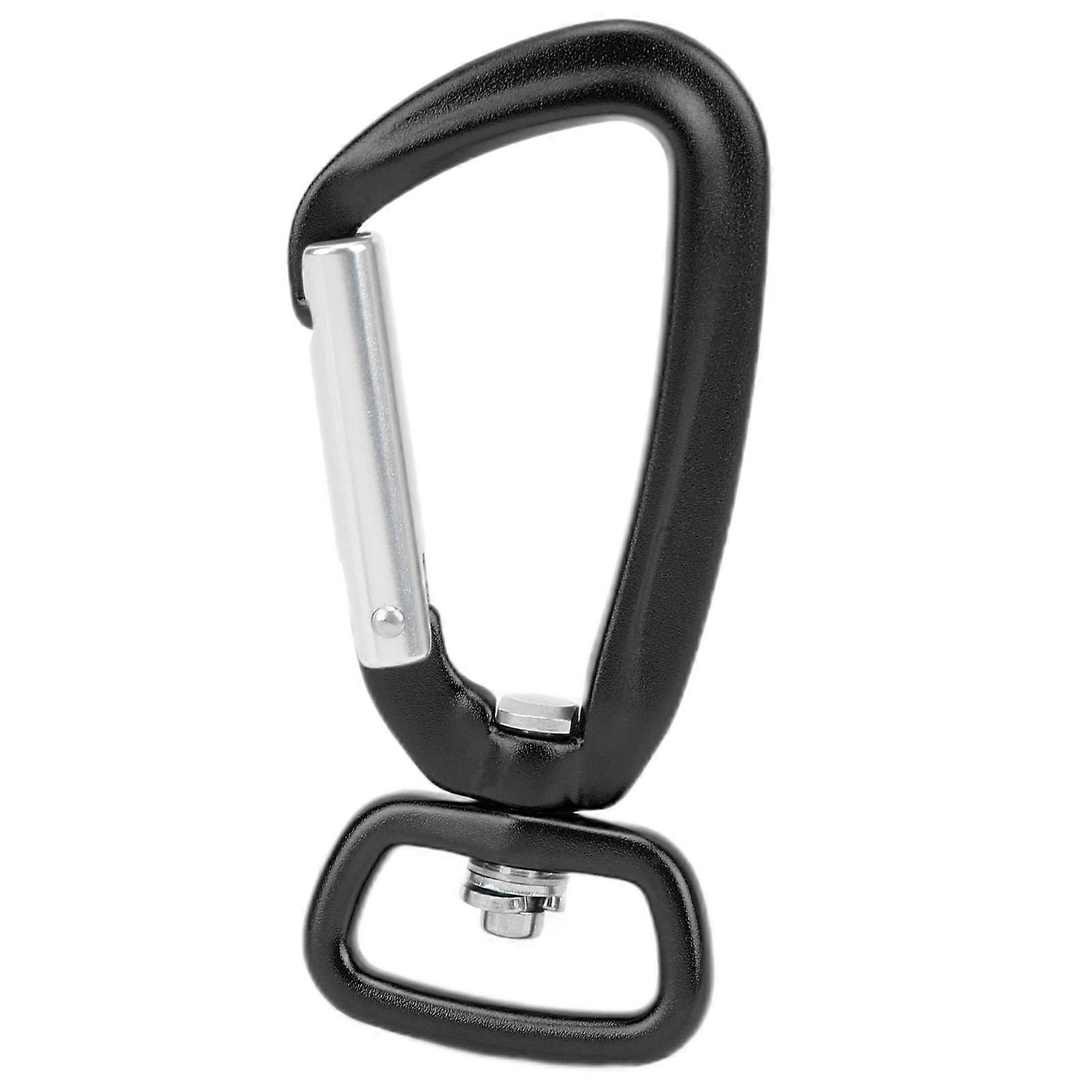 Rotating Snap Hook Rotatable Aluminum Alloy Square Bottom D Ring Hooks for Linking Dog Leash and Outdoor KiteBlack