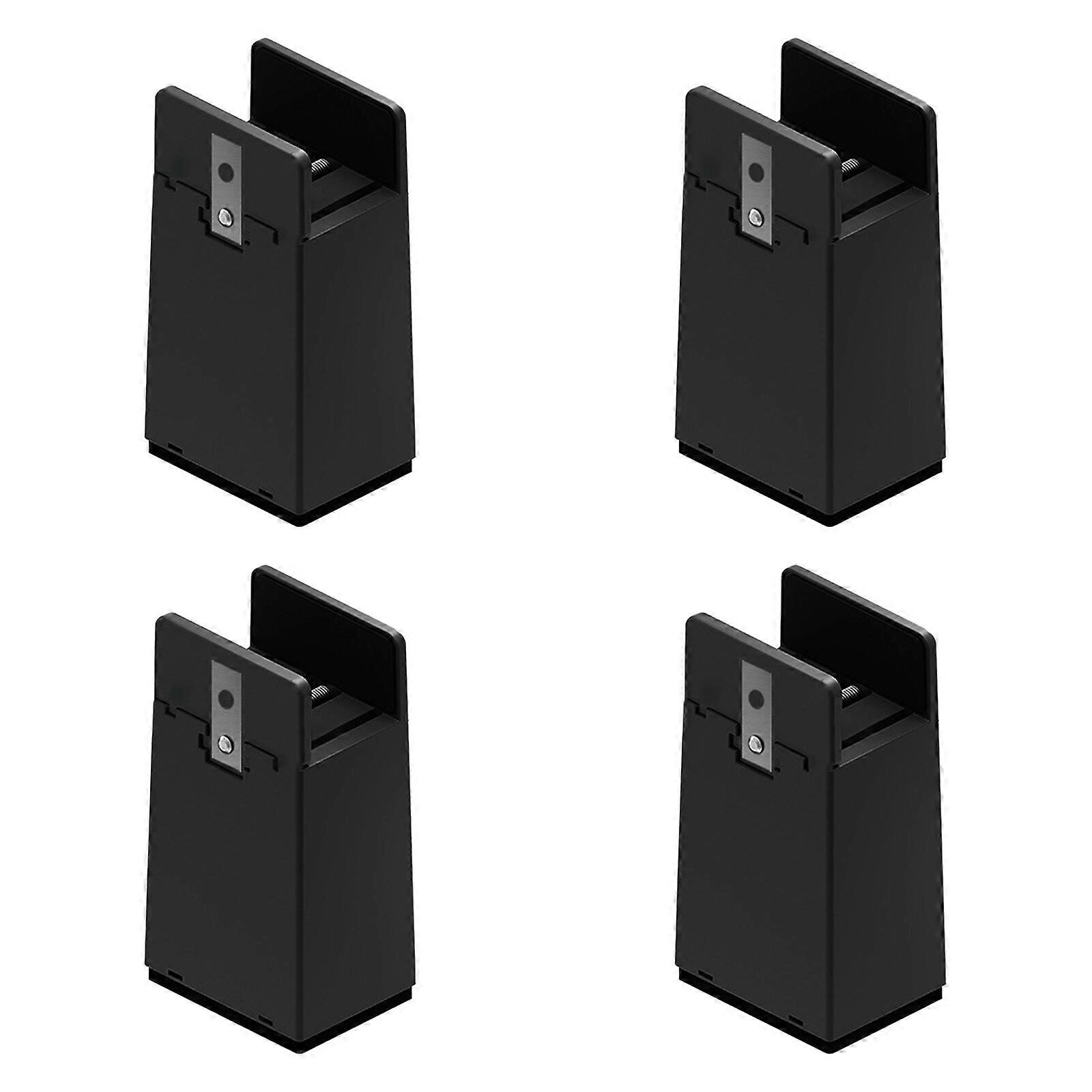 Adjustable Furniture Risers with Screw Clamp to Support Sofa Tables and Bed, 4pcs/Box, Black