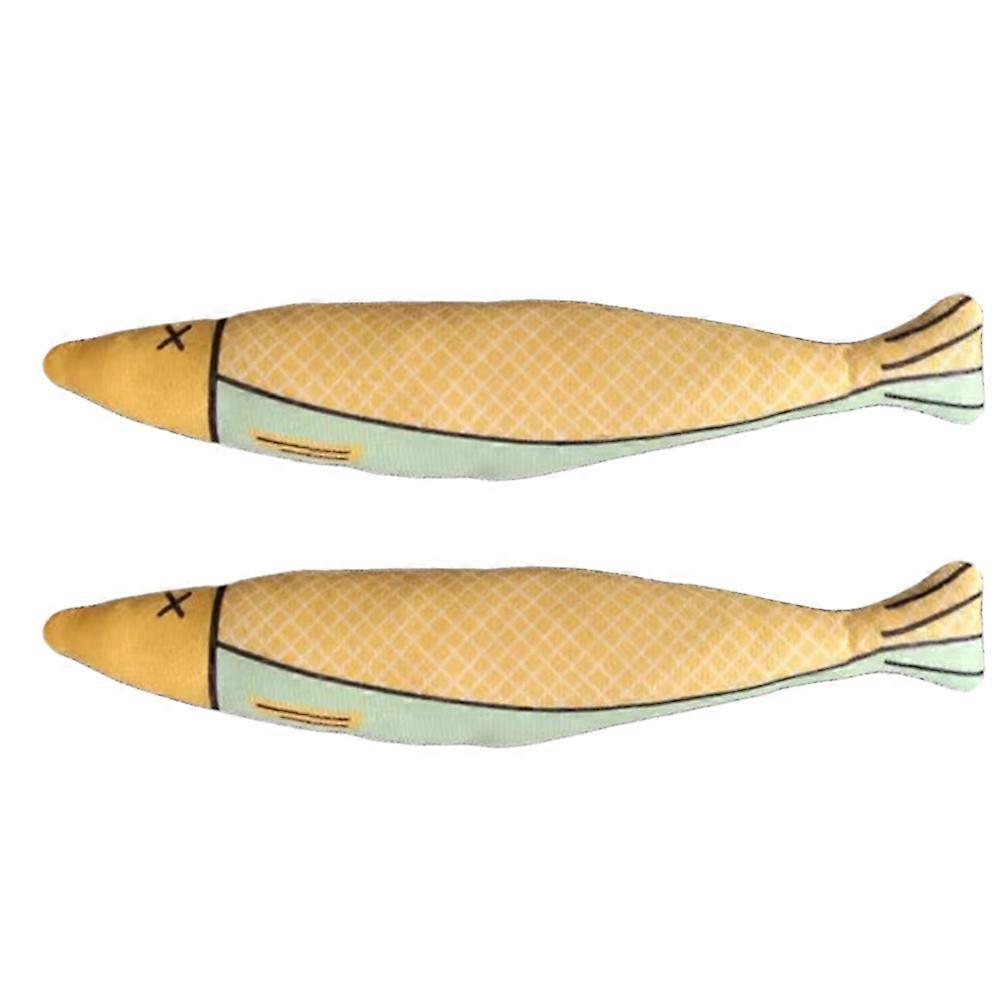 2pcs catnip toy indoor cat cute fish fluffy cat toy soft plush calming pillow catnip toy