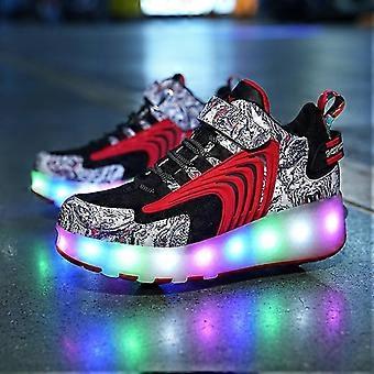 Lieferung von gewalttätigen Schuhen Doppel-Skates Männer und Frauen Kinder Flaschenzugschuhe Led Schuhe