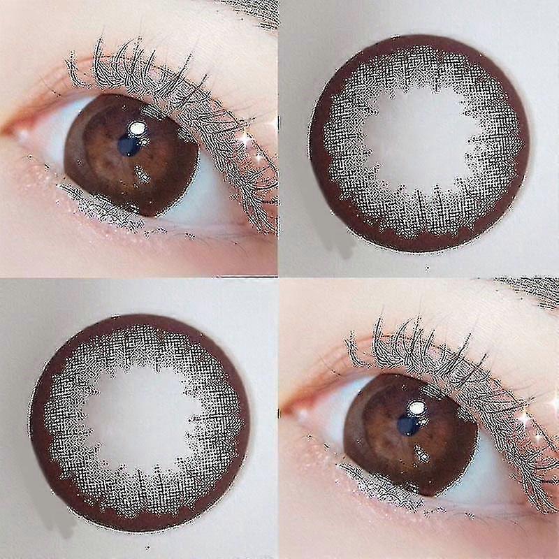 2023 New Year Eye Makeup Colored Lens Brown Lenses With Natural Cosmetic Degree 2pcs/pair
