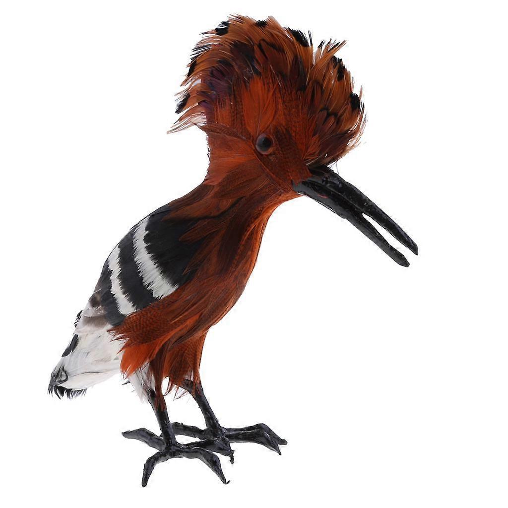 Colorful Artificial Feathered Hoopoe Bird Statue Realistic Hoopoe Sculpture