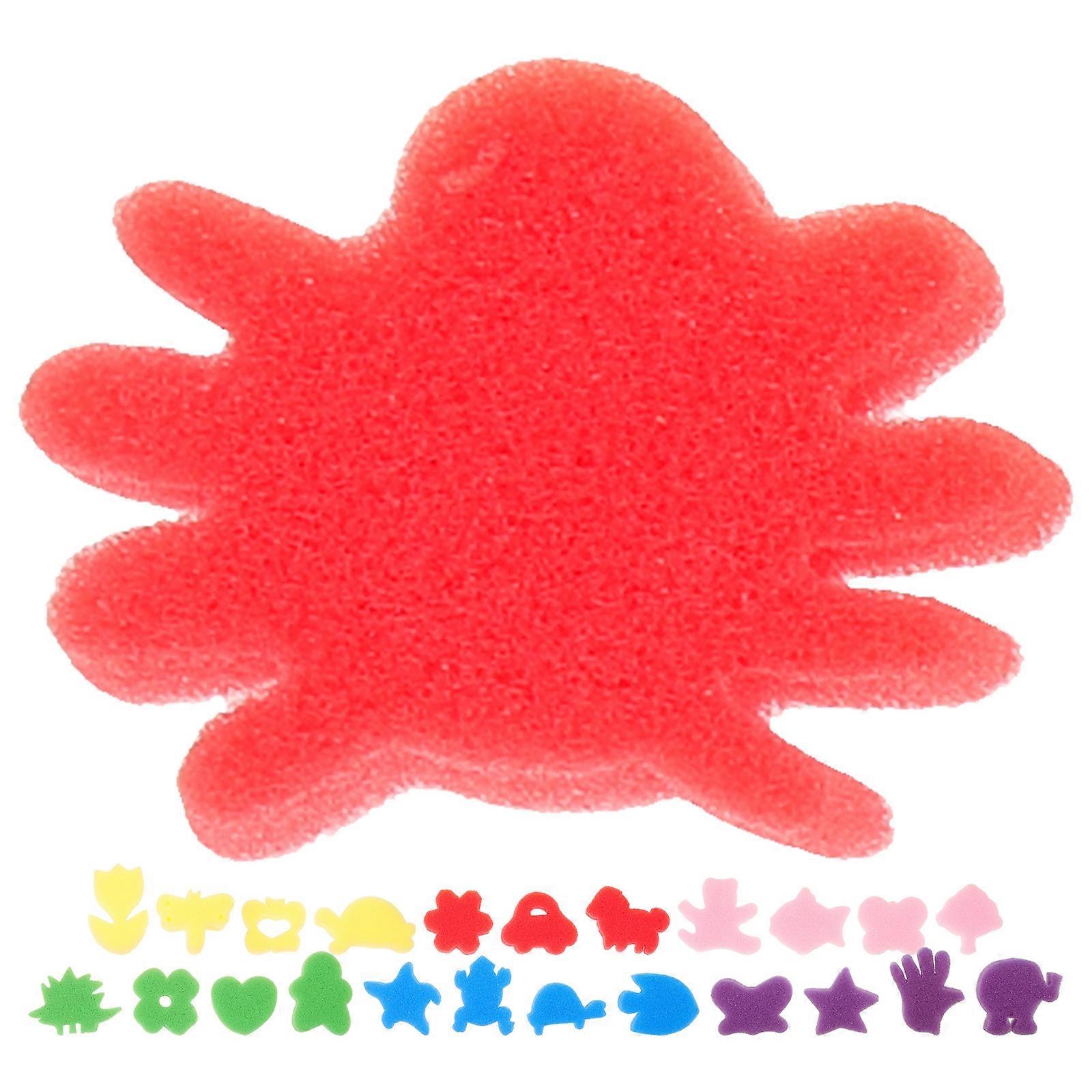 24Pcs DIY Colorful Graffiti Sponges Painting Tools Painting Sponges Animal Shaped Assorted Pattern for Drawing Graffiti(Random Color)