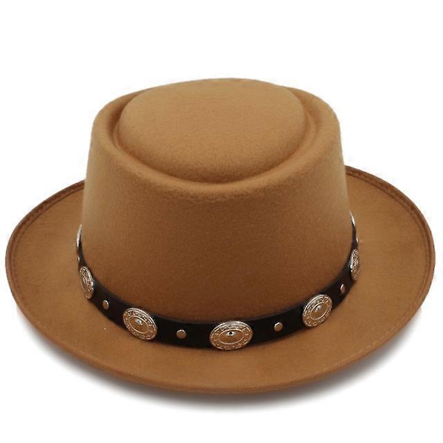 Kvinnor Fläsk paj Ull Platt Fedora Hatt