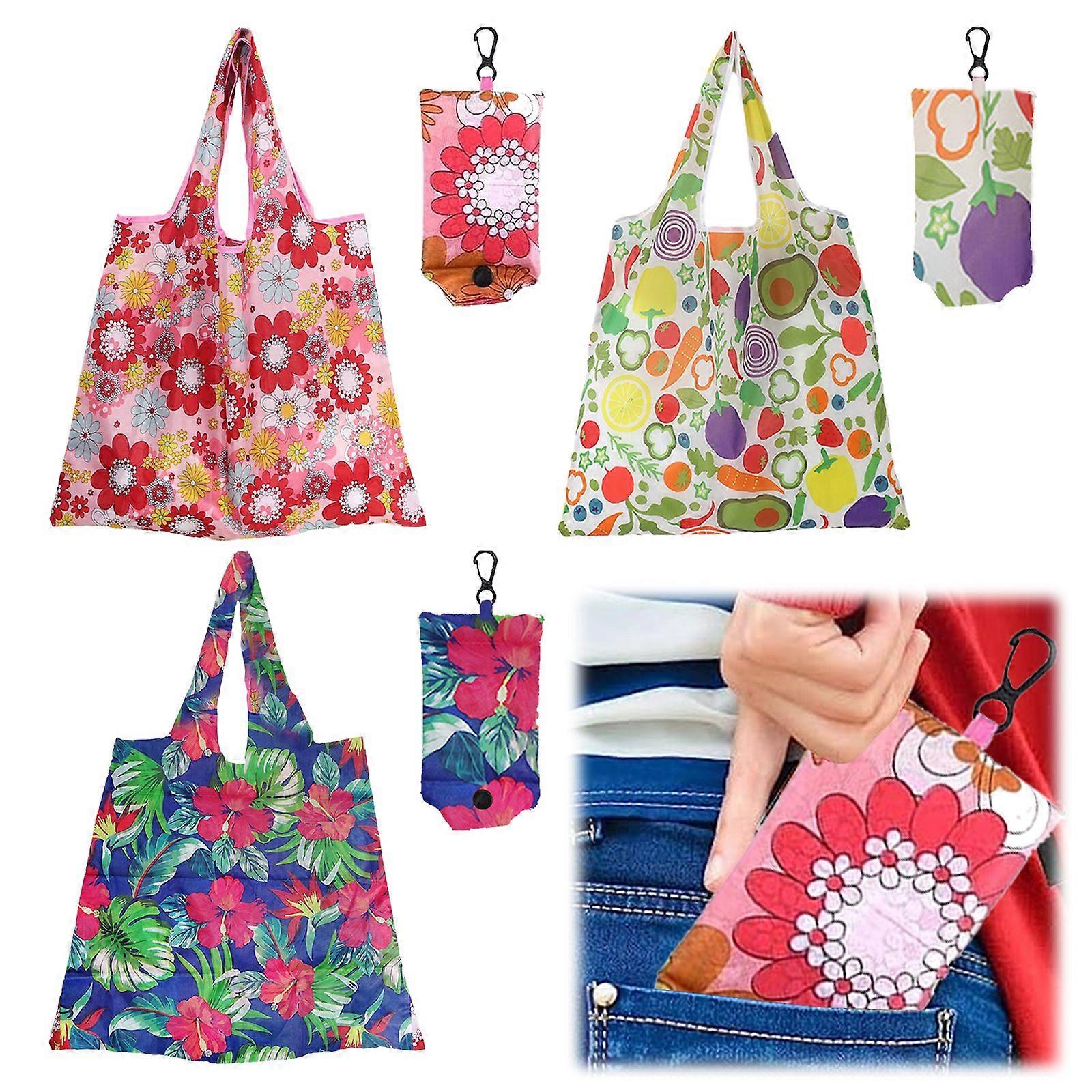 3 foldable storage shopping bag-with hooks