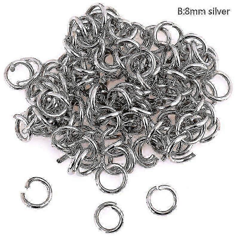 100pcs Stainless Steel Open Jump Ring 8/10mm Split Ring Connector