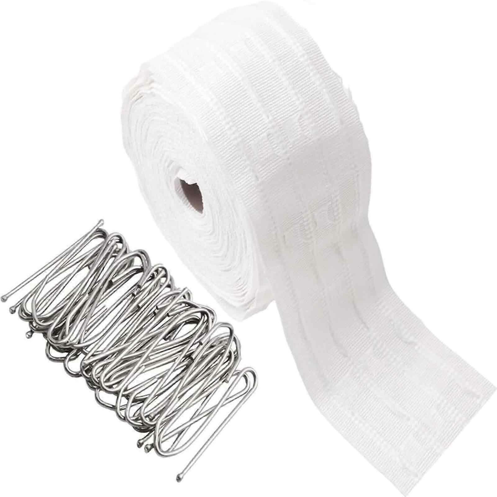 10M curtain tie-75mm & 50 hooks