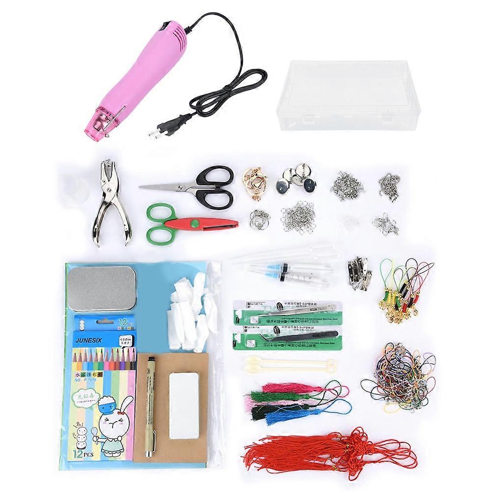 Plastic Heat Shrink Dinks Sheet Rubber Stamp Hot Air Gun Shrinkable DIY Handmade Tool Kit (#01)
