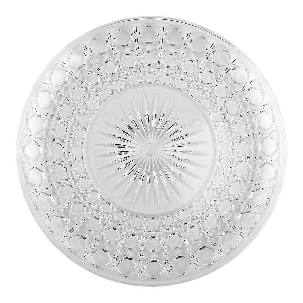 Multi-function Transparent Round Fruit Plate PC Cake Candies Snacks Dish Tableware Tray (#3)