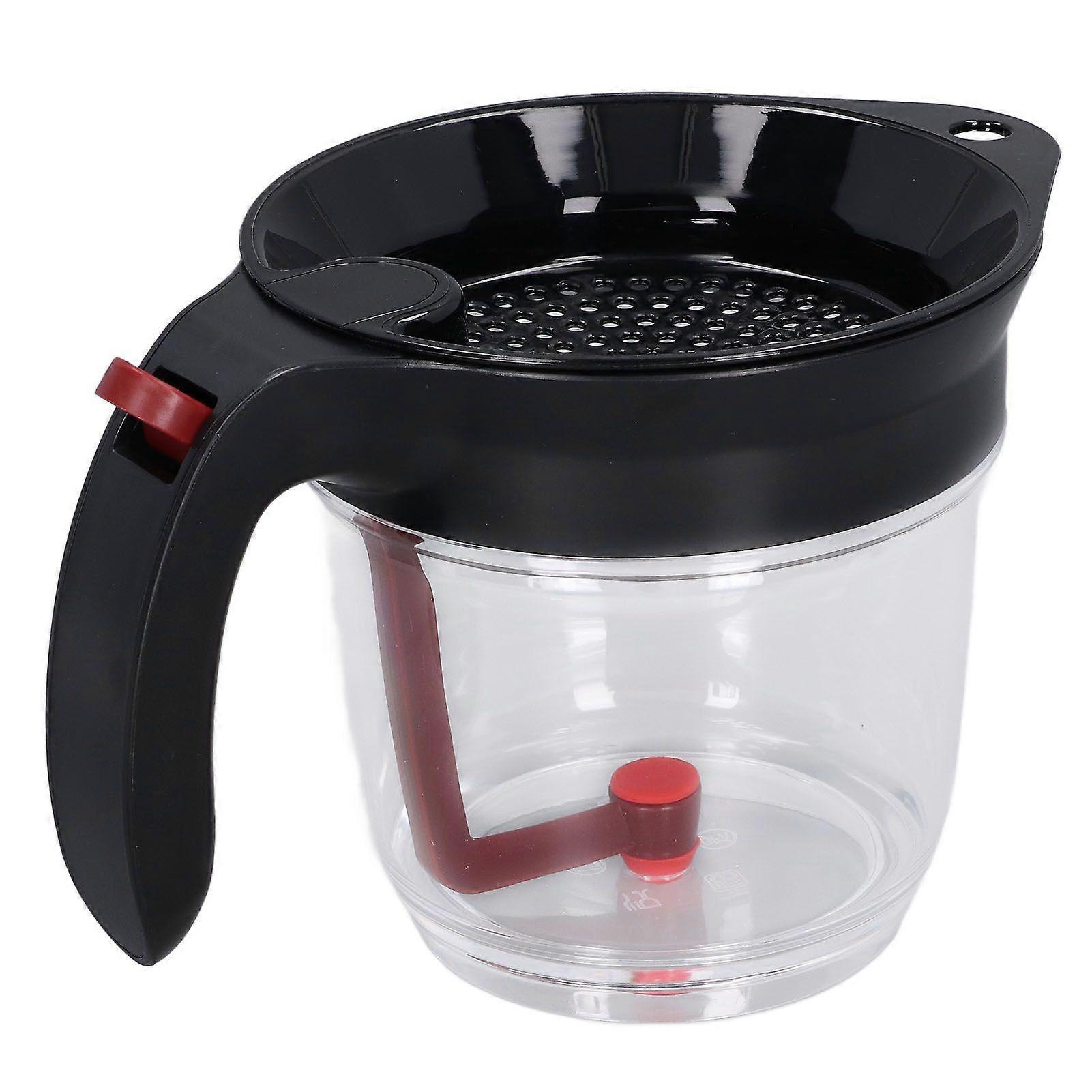 Fat Separator 1000ml Multifunction Quick Separation Heat Resistant BPA Free Durable ABS Portable Gravy Separator,Black