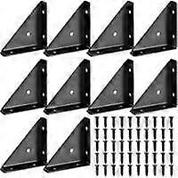 10pcs Corner Braces - Bed Corner Bracket - Triangle Clamp - Fixing Connector - Desk Bed Support - Black