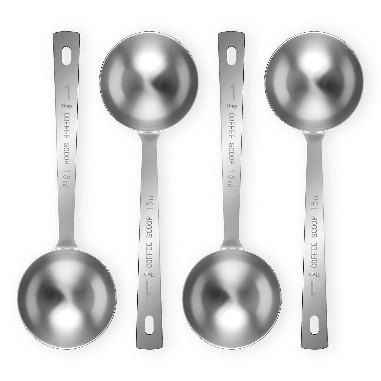 4Pcs Stainless Steel Coffee Scoop Set, 1 Tablespoon Measuring Spoon with Long Handle for Precise Coffee Measurements