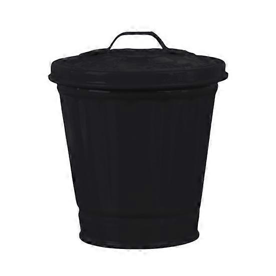 Desktop Trash Can Large Capacity with Lid Bucket Shape Stainless Leakproof Garbage Storage Coated Large Opening Waste Bin Household Supplies
