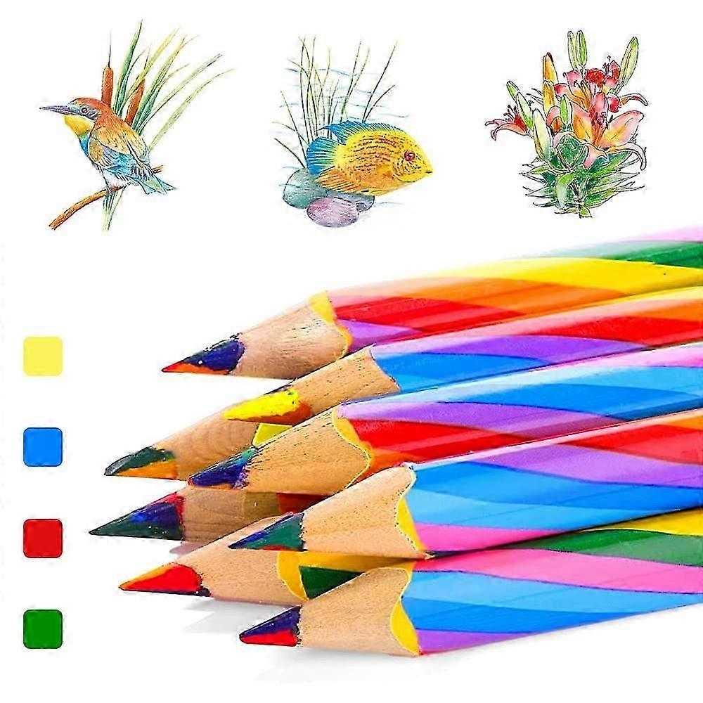 20 PCS 4 in 1 Colour Pencils Wooden(Pre-sharpened)