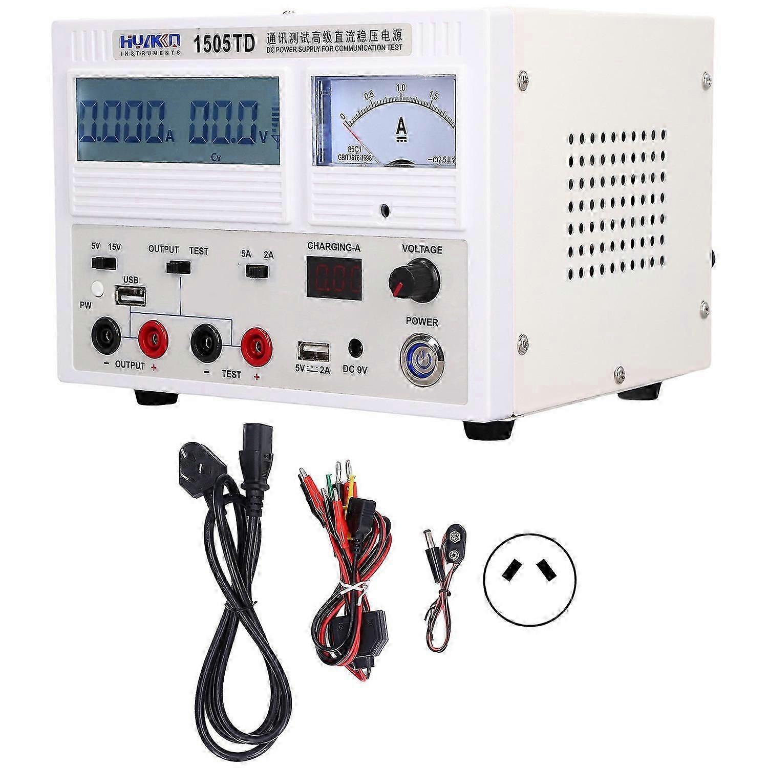 DC Power Supply LCD Display Adjustable Regulated Power Supply for Communication Test 1505TDAU Plug 2