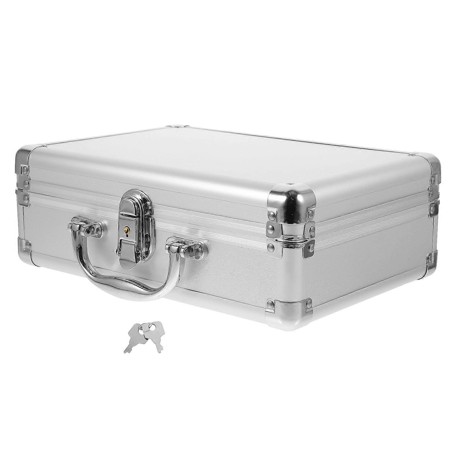 Aluminum Alloy Briefcase Hard Storage Case Sponge Insert Briefcase for Instruments Storage