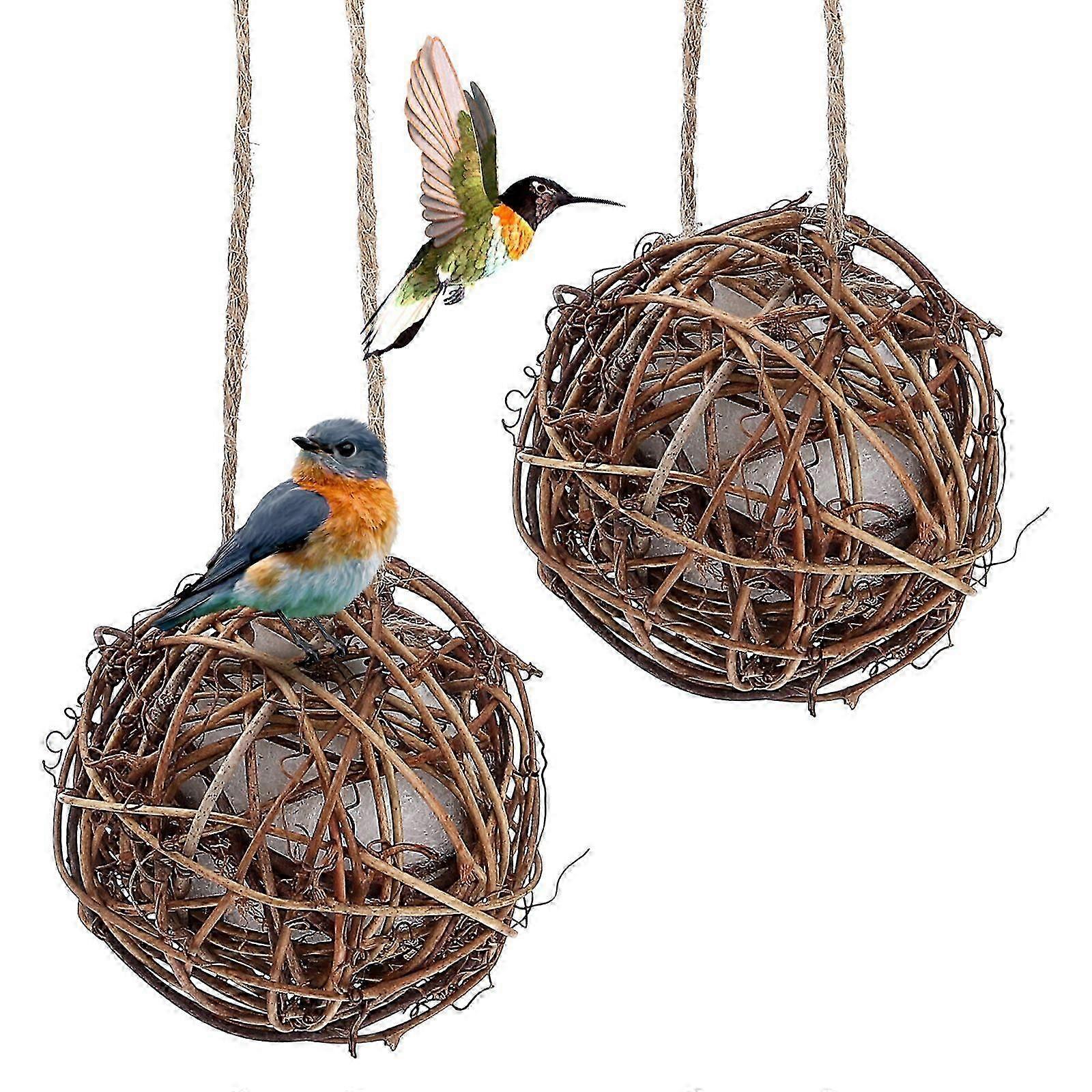 2pcs Bird Nest Material Ball Outdoor Hummingbird Nesting House for Wild Birds