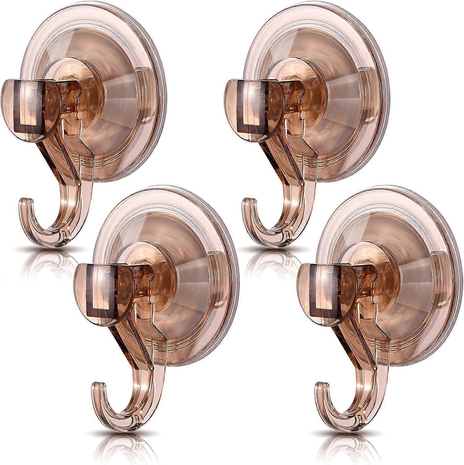 Clear Reusable Wreath Hanger with Key Lock,Heavy Duty Vacuum Wall Windows Shower Hooks (4)