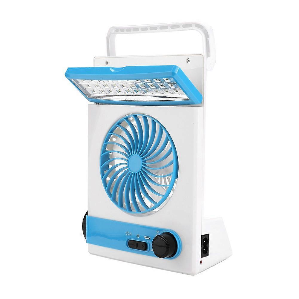 Solar Rechargeable Multifunctional Cooling Fan and LED Light 220V CN Plug Compatible For Camping