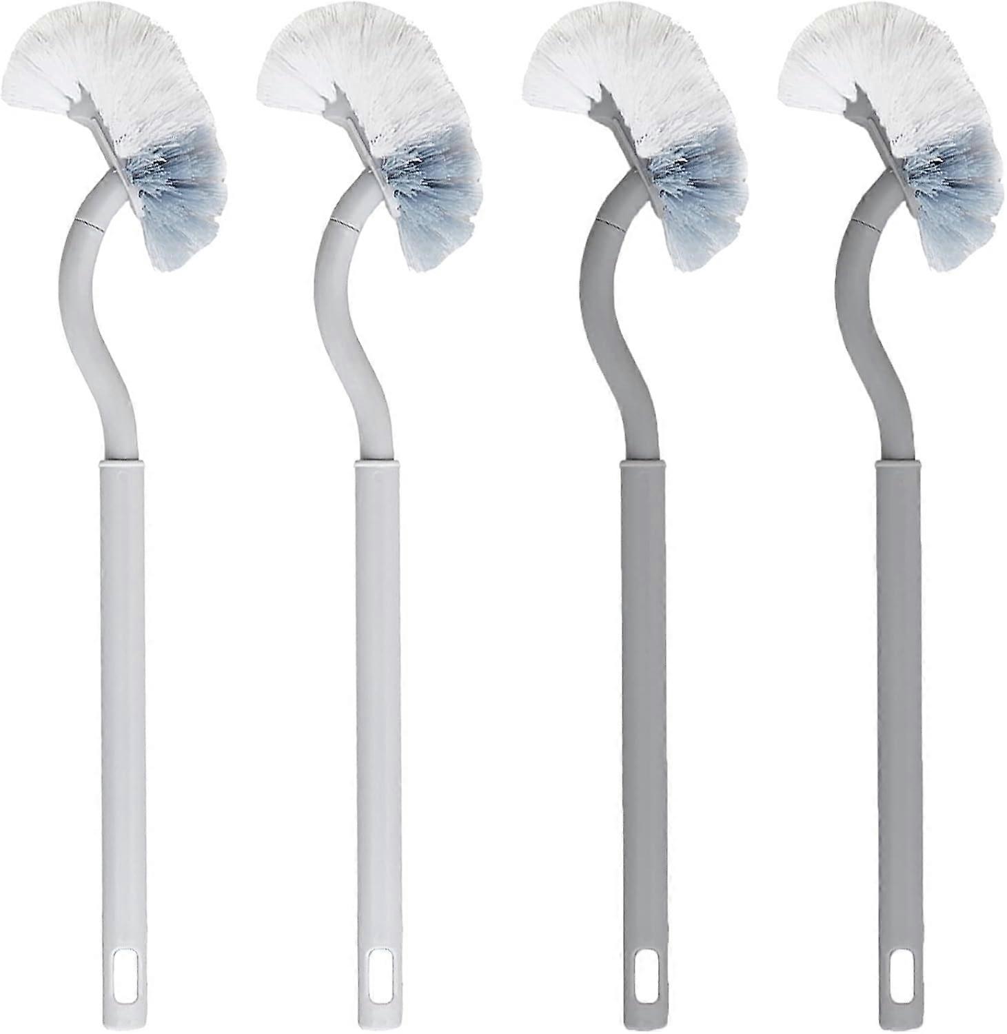 Silicone Toilet Brush: Longer Handle For Comfortable Grip, Adhesive Hooks For Space-Saving Storage, Multipurpose Use On Washbasins, Sinks, Bathtubs,