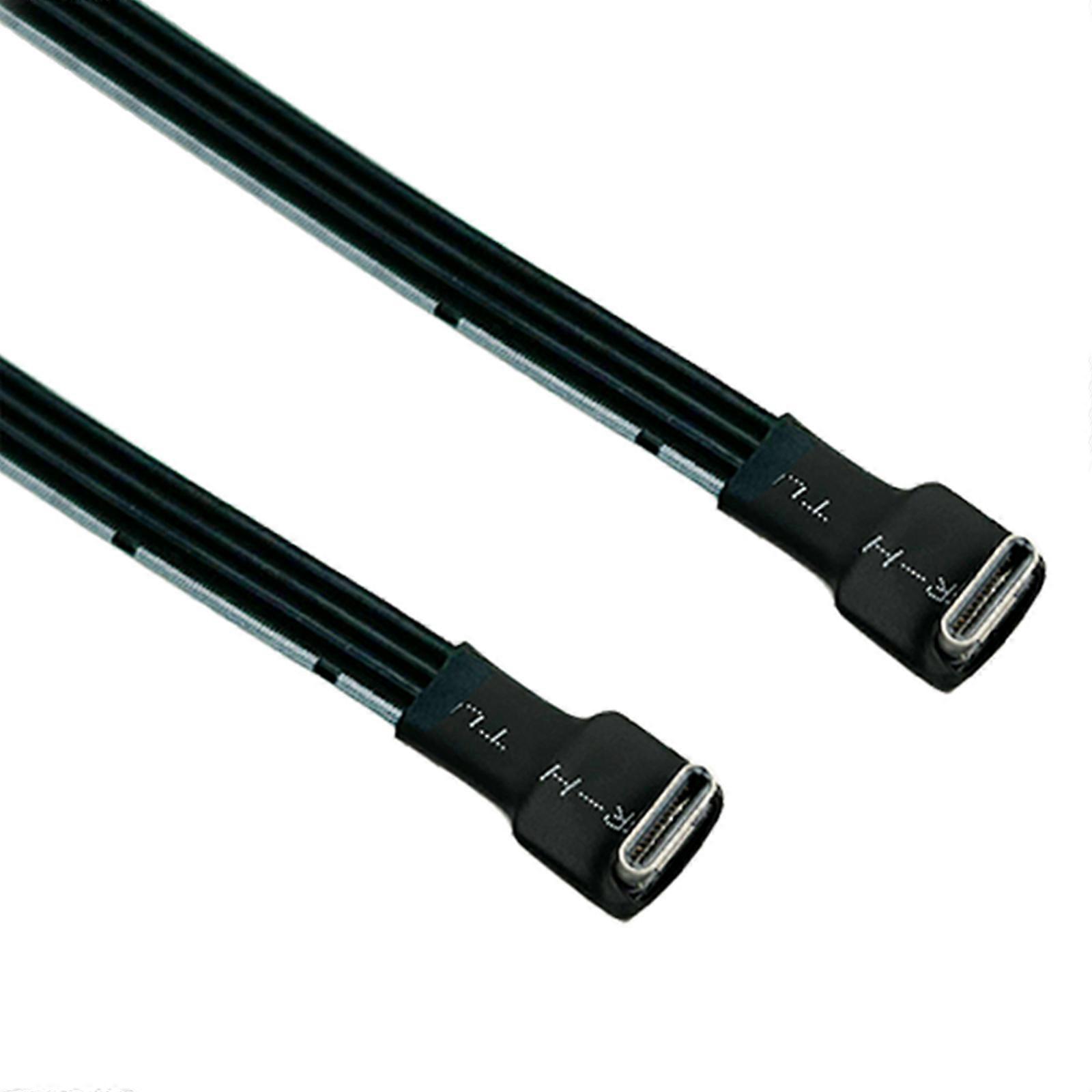 पोर्टेबल उपकरणों के लिए त्वरित डेटा सिंक के लिए लचीला USB 2.0 टाइप C से C पुरुष कनेक्टर्स केबल 90 डिग्री प्रोफ़ाइल