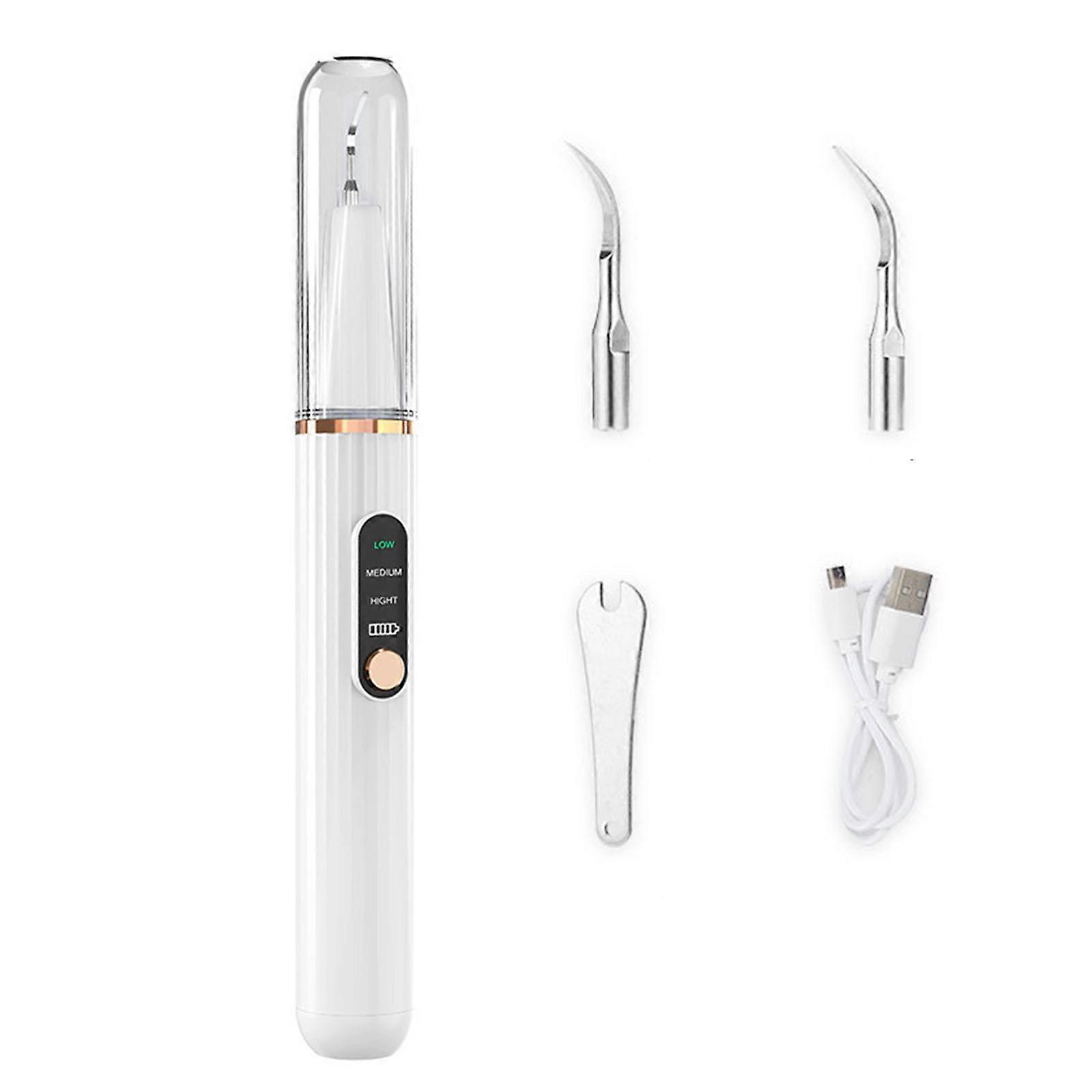 Vizuální Ultrazvukový Čistič Zubů Čistič Nástroj Kit Odstraňovač Plaku Pro Dospělé Bílý