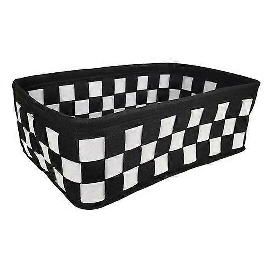 Decorative Square Stylish Multi-purpose Nordic Felt Black And White Checkerboard Storage Basket Storage Basket
