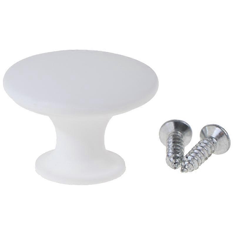 Single Handle Pull Knob Cabinet Drawer Handle Screw Plastic Basic Round Drawer