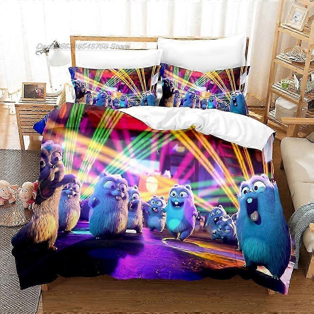 Y72 ملاءات السرير أشيب ومجموعة مفروشات Lemmings طقم سرير مزدوج كامل كوين بحجم كينغ مجموعة ألدولت غرفة نوم لحاف ثلاثية الأبعاد طباعة سرير كرتون
